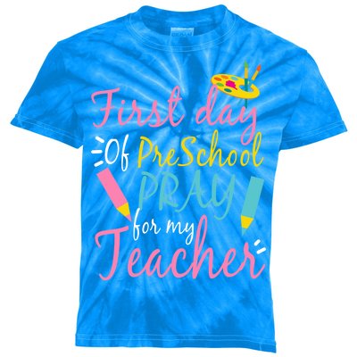 Preschool Pre K Pray For My Teacher Funny Kids Tie-Dye T-Shirt