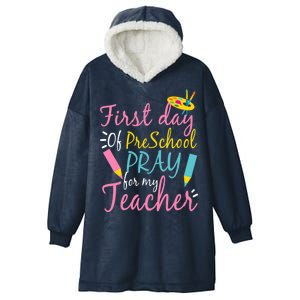 Preschool Pre K Pray For My Teacher Funny Hooded Wearable Blanket