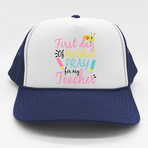 Preschool Pre K Pray For My Teacher Funny Trucker Hat