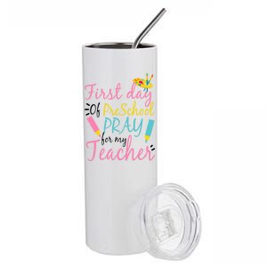 Preschool Pre K Pray For My Teacher Funny Stainless Steel Tumbler