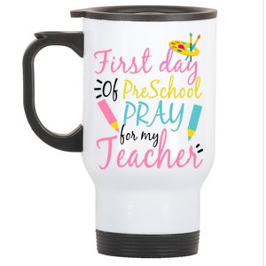 Preschool Pre K Pray For My Teacher Funny Stainless Steel Travel Mug