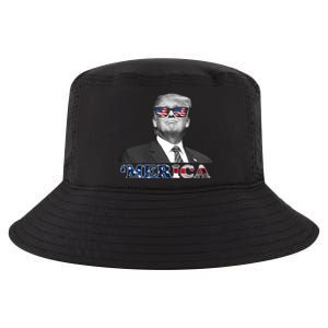 President Donald Trump Merica Patriotic USA Flag Cool Comfort Performance Bucket Hat