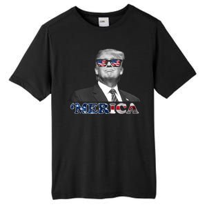 President Donald Trump Merica Patriotic USA Flag Tall Fusion ChromaSoft Performance T-Shirt