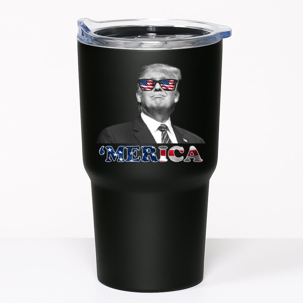President Donald Trump Merica Patriotic USA Flag Tumbler