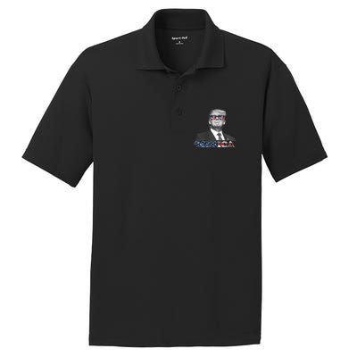 President Donald Trump Merica Patriotic USA Flag PosiCharge RacerMesh Polo