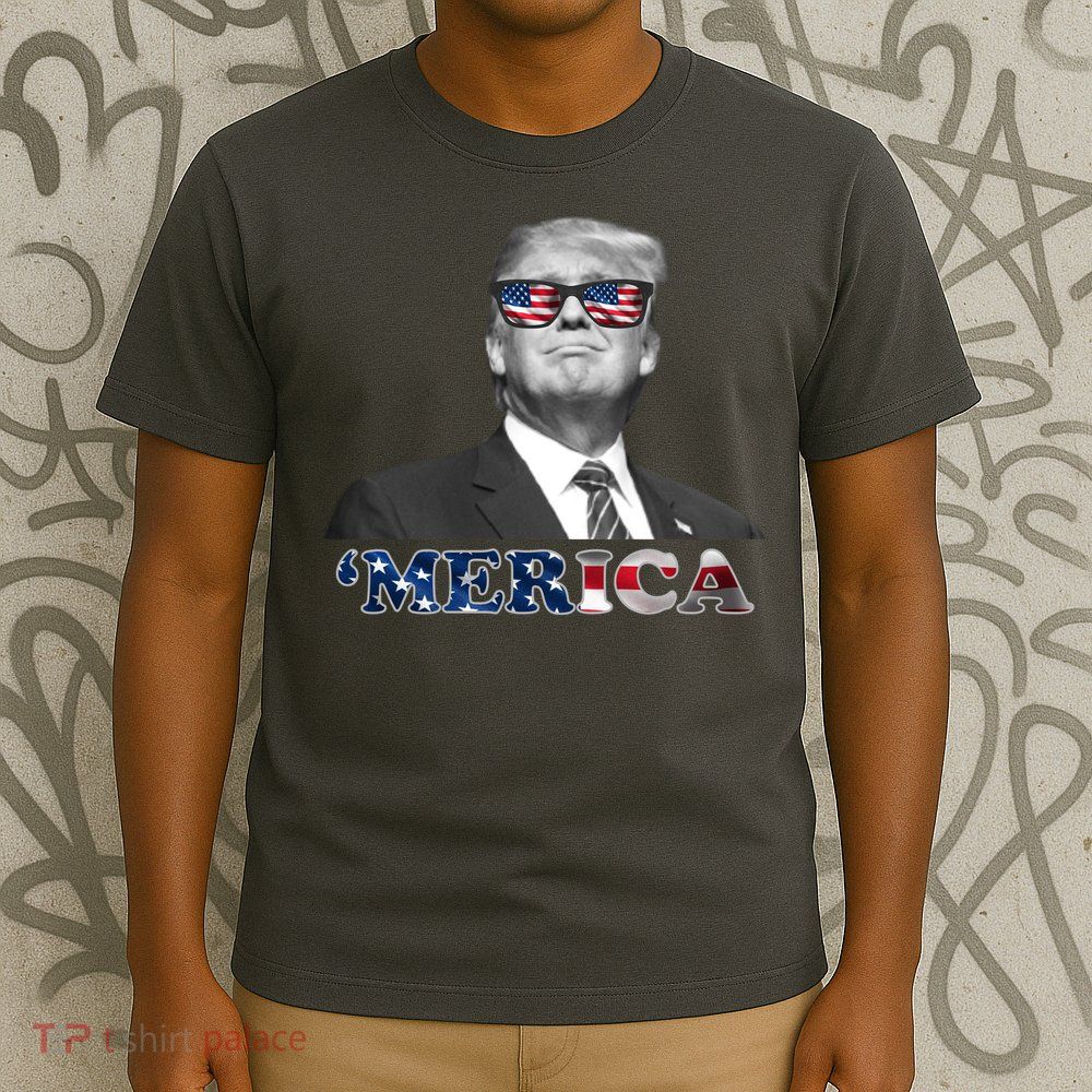 President Donald Trump Merica Patriotic USA Flag T-Shirt