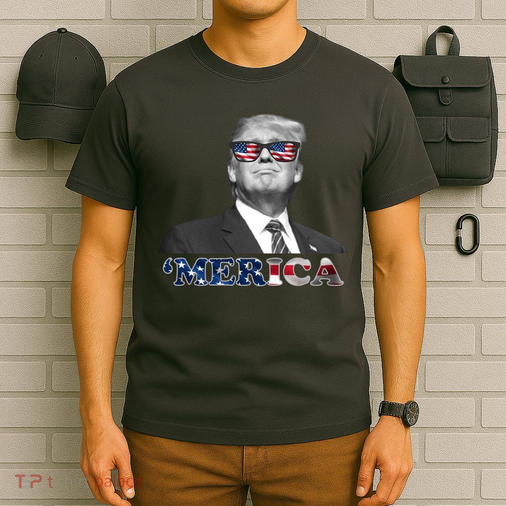 President Donald Trump Merica Patriotic USA Flag T-Shirt