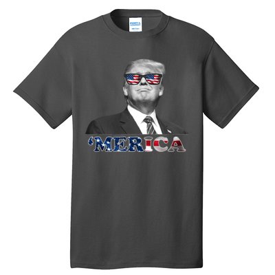 President Donald Trump Merica Patriotic USA Flag Tall T-Shirt