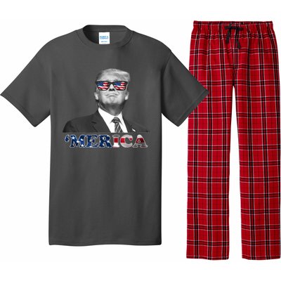 President Donald Trump Merica Patriotic USA Flag Pajama Set