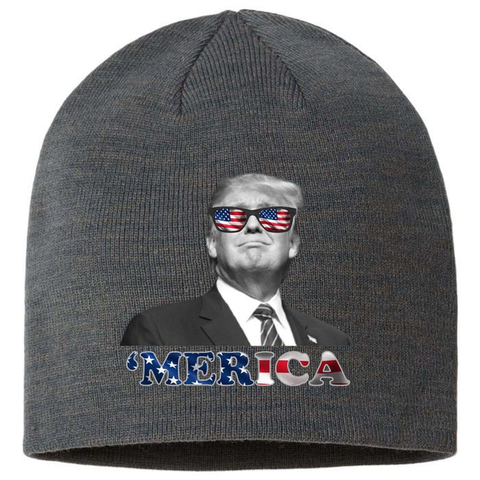 President Donald Trump Merica Patriotic USA Flag Sustainable Beanie