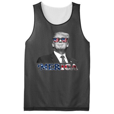 President Donald Trump Merica Patriotic USA Flag Mesh Reversible Basketball Jersey Tank