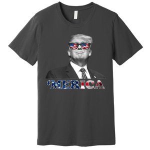 President Donald Trump Merica Patriotic USA Flag Premium T-Shirt