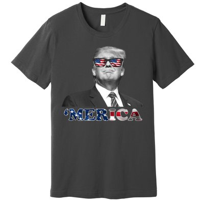 President Donald Trump Merica Patriotic USA Flag Premium T-Shirt