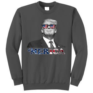 President Donald Trump Merica Patriotic USA Flag Tall Sweatshirt