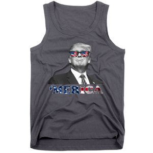 President Donald Trump Merica Patriotic USA Flag Tank Top