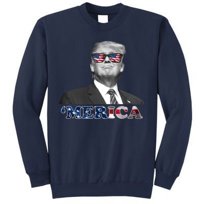 President Donald Trump Merica Patriotic USA Flag Sweatshirt