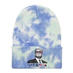 President Donald Trump Merica Patriotic USA Flag Tie Dye 12in Knit Beanie