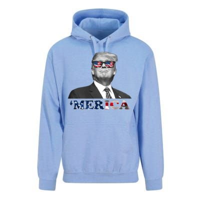 President Donald Trump Merica Patriotic USA Flag Unisex Surf Hoodie