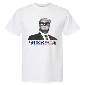 President Donald Trump Merica Patriotic USA Flag Garment-Dyed Heavyweight T-Shirt