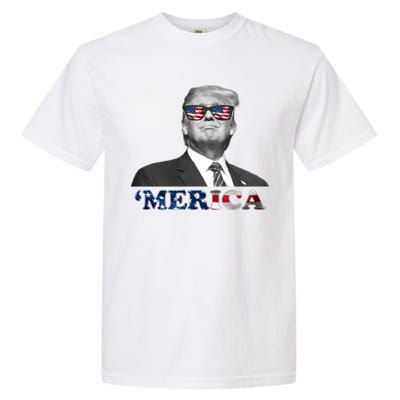 President Donald Trump Merica Patriotic USA Flag Garment-Dyed Heavyweight T-Shirt