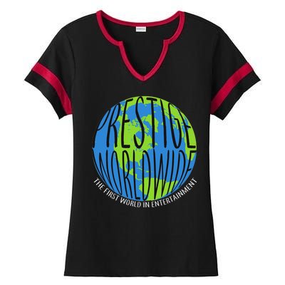 Prestige Worldwide First Word In Entertainment Ladies Halftime Notch Neck Tee