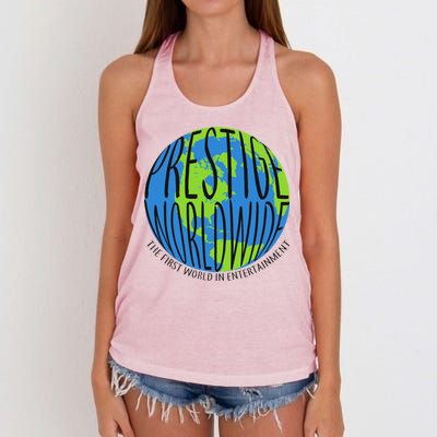 Prestige Worldwide First Word In Entertainment Women's Knotted Racerback Tank