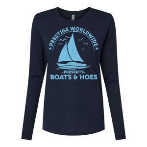 Prestige Worldwide Presents Boats & Hoes Womens Cotton Relaxed Long Sleeve T-Shirt