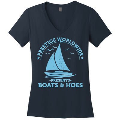 Prestige Worldwide Presents Boats & Hoes Women's V-Neck T-Shirt