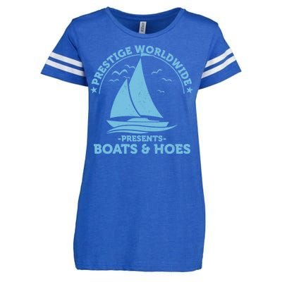 Prestige Worldwide Presents Boats & Hoes Enza Ladies Jersey Football T-Shirt