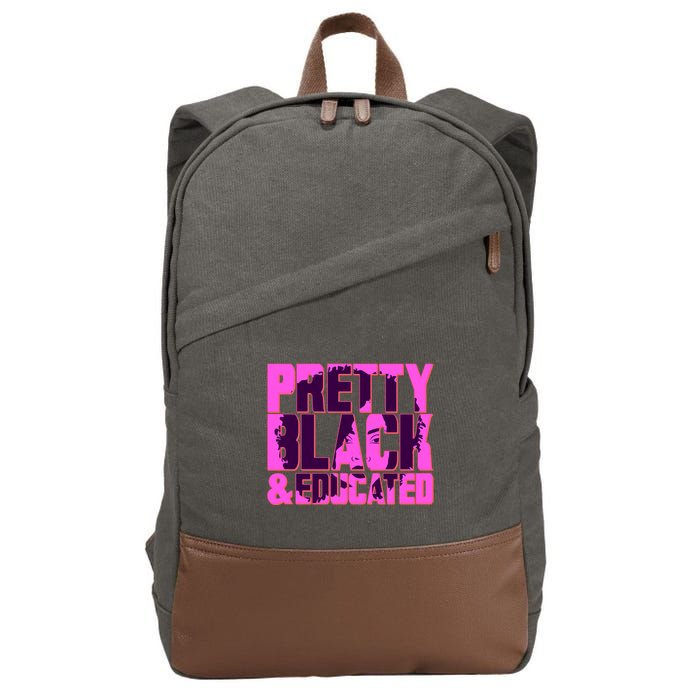 Pretty Black & Educated Black History Month Cotton Canvas Backpack
