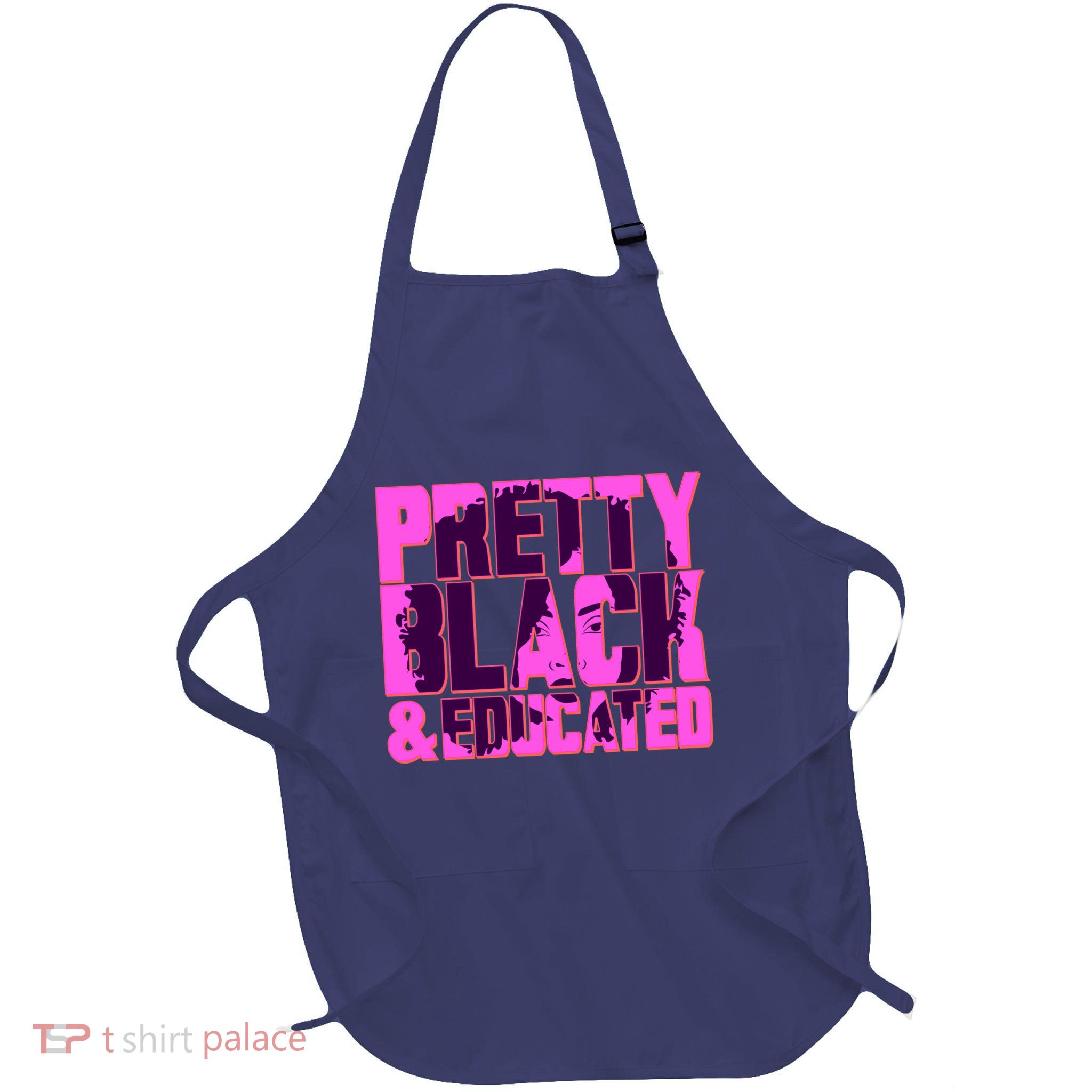 Pretty Black & Educated Black History Month Full-Length Apron With Pockets