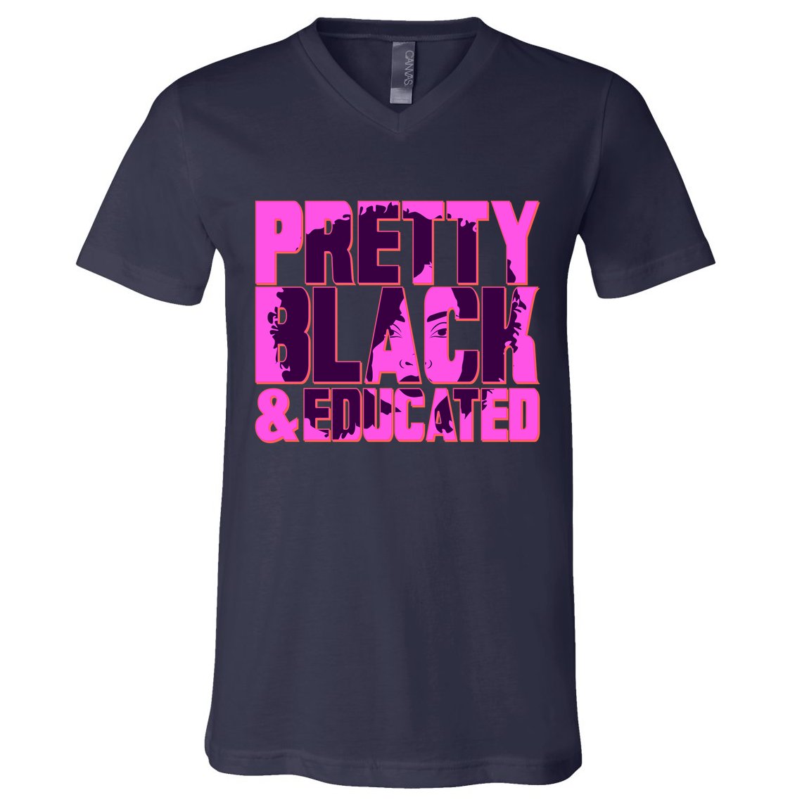 Pretty Black & Educated Black History Month V-Neck T-Shirt