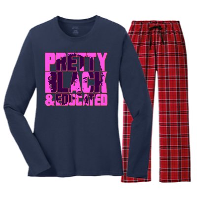 Pretty Black & Educated Black History Month Women's Long Sleeve Flannel Pajama Set 