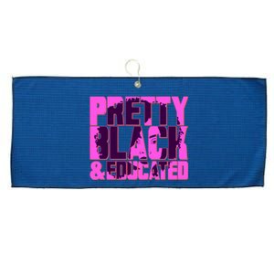 Pretty Black & Educated Black History Month Large Microfiber Waffle Golf Towel