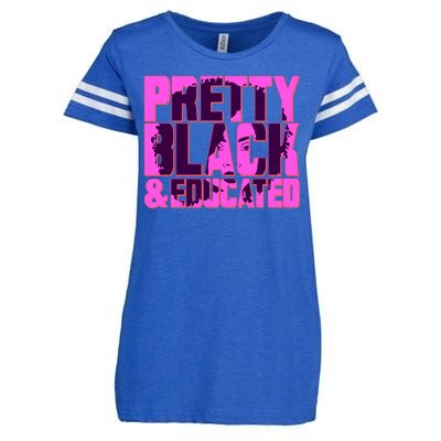 Pretty Black & Educated Black History Month Enza Ladies Jersey Football T-Shirt