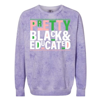 Pretty Black And Educated Colorblast Crewneck Sweatshirt