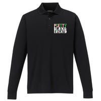 Pretty Black And Educated Performance Long Sleeve Polo