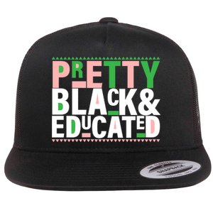 Pretty Black And Educated Flat Bill Trucker Hat