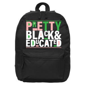 Pretty Black And Educated 16 in Basic Backpack