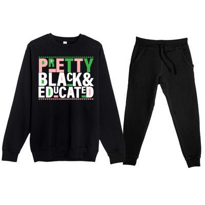 Pretty Black And Educated Premium Crewneck Sweatsuit Set