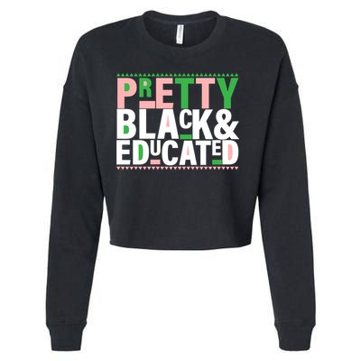 Pretty Black And Educated Cropped Pullover Crew