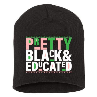 Pretty Black And Educated Short Acrylic Beanie