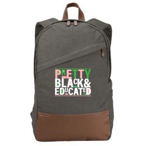 Pretty Black And Educated Cotton Canvas Backpack