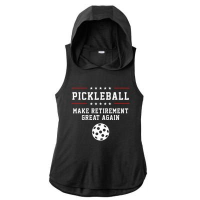 Pickleball Retirement For Dad Grandpa Ladies PosiCharge Tri-Blend Wicking Draft Hoodie Tank