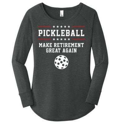 Pickleball Retirement For Dad Grandpa Women's Perfect Tri Tunic Long Sleeve Shirt