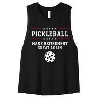 Pickleball Retirement For Dad Grandpa Women's Racerback Cropped Tank