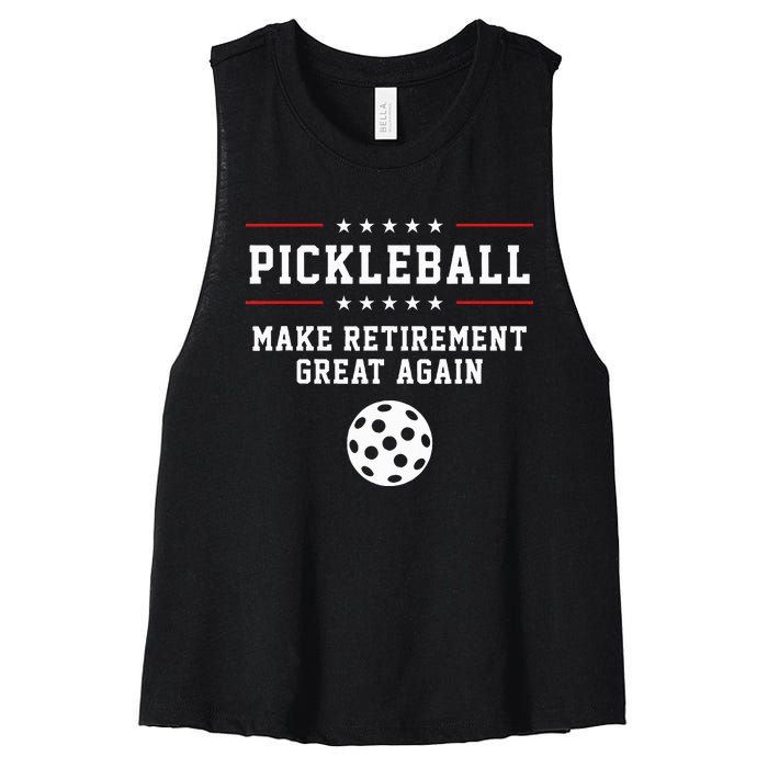 Pickleball Retirement For Dad Grandpa Women's Racerback Cropped Tank