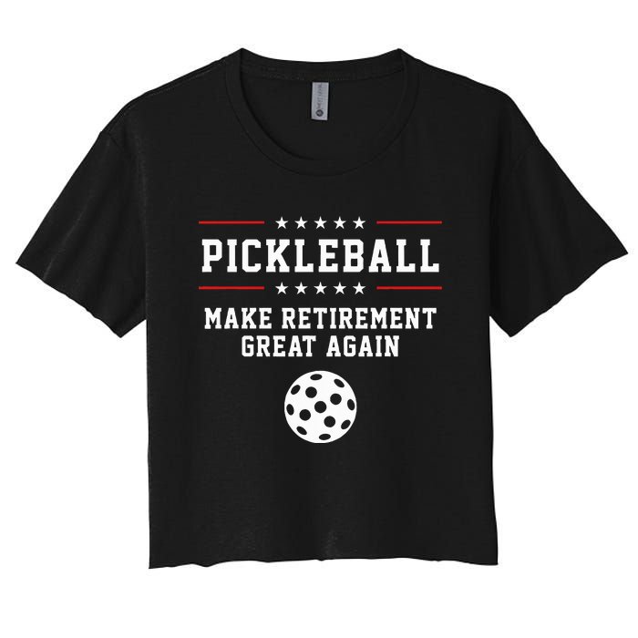 Pickleball Retirement For Dad Grandpa Women's Crop Top Tee