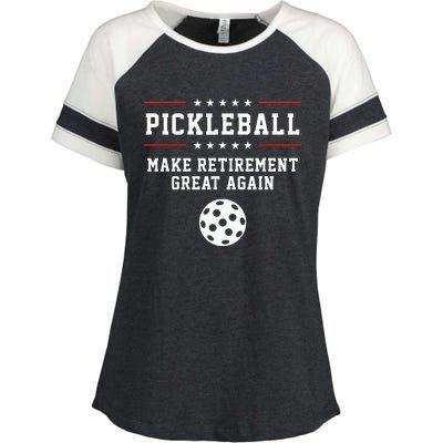 Pickleball Retirement For Dad Grandpa Enza Ladies Jersey Colorblock Tee