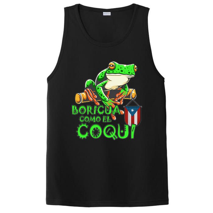 Puerto Rico Frog Puerto Rican Roots Coqui Taino Boricua Gift PosiCharge Competitor Tank